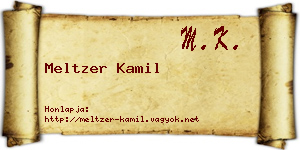 Meltzer Kamil névjegykártya
